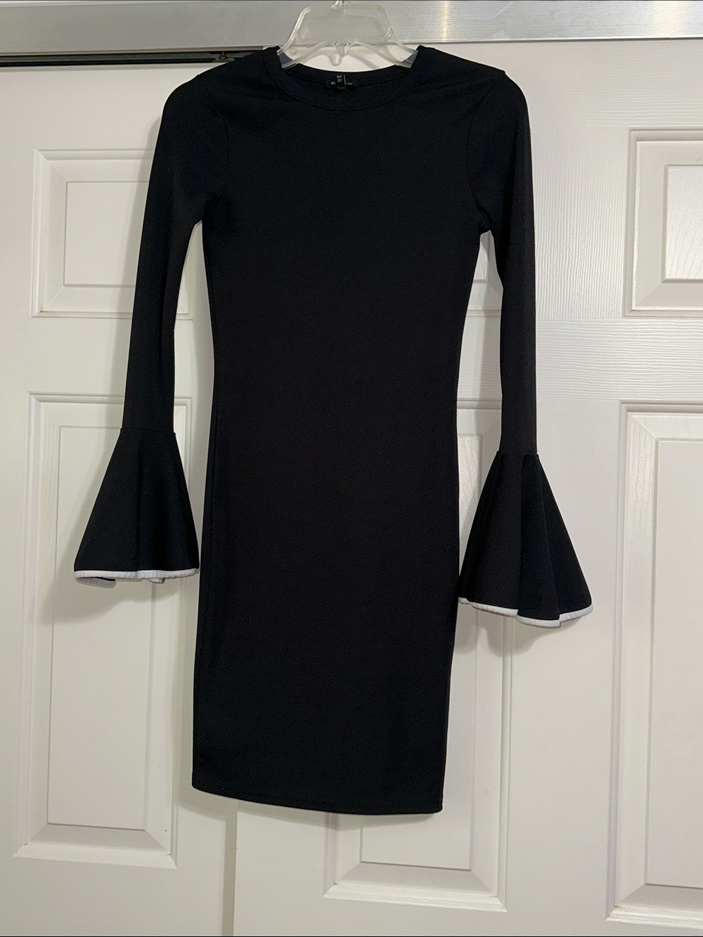 River Island Black Mini Dress with Bell Sleeves